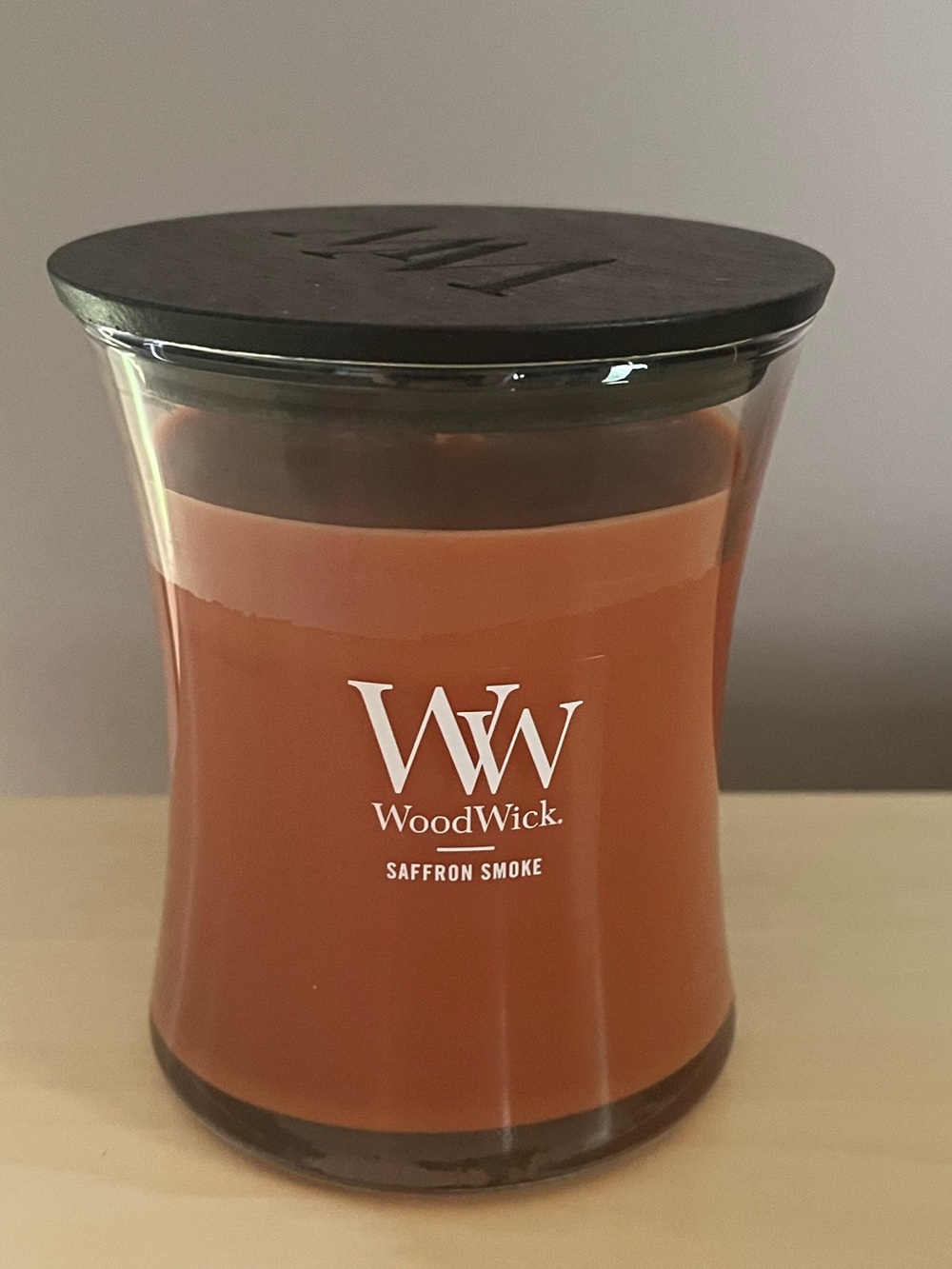 New WoodWick Saffron Smoke Crackling Candle 9.7 Oz.